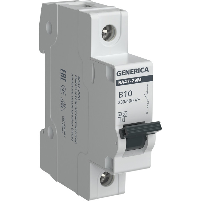 Автоматический выключатель IEK ВА47-29М 1P 10А 4,5кА B GENERICA MVA21-1-010-B-G